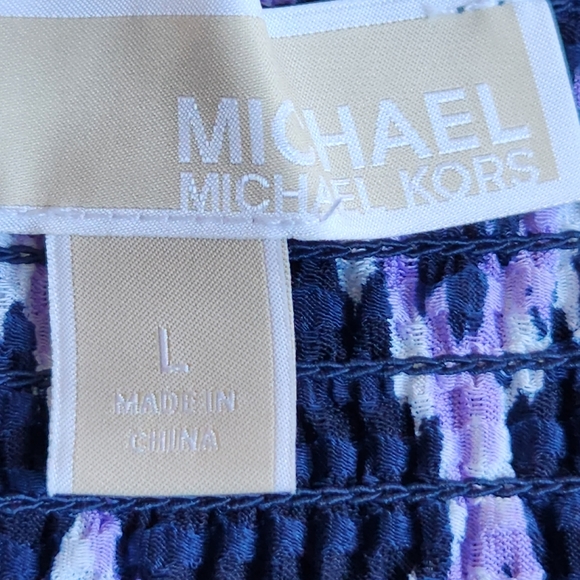 Michael Kors Geometric Print Matching Smock Waist Skirt & Peasant Blouse Set M/L - Picture 7 of 12